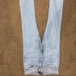 Light blue BDG active stretch skinny jeans.